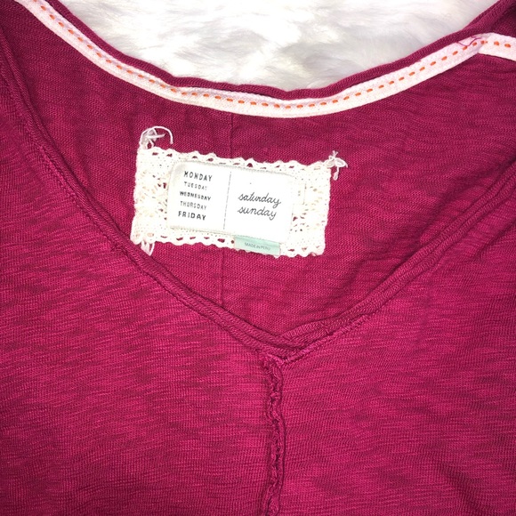 Anthro Saturday Sunday Pink Rustic Tee - Picture 3 of 4